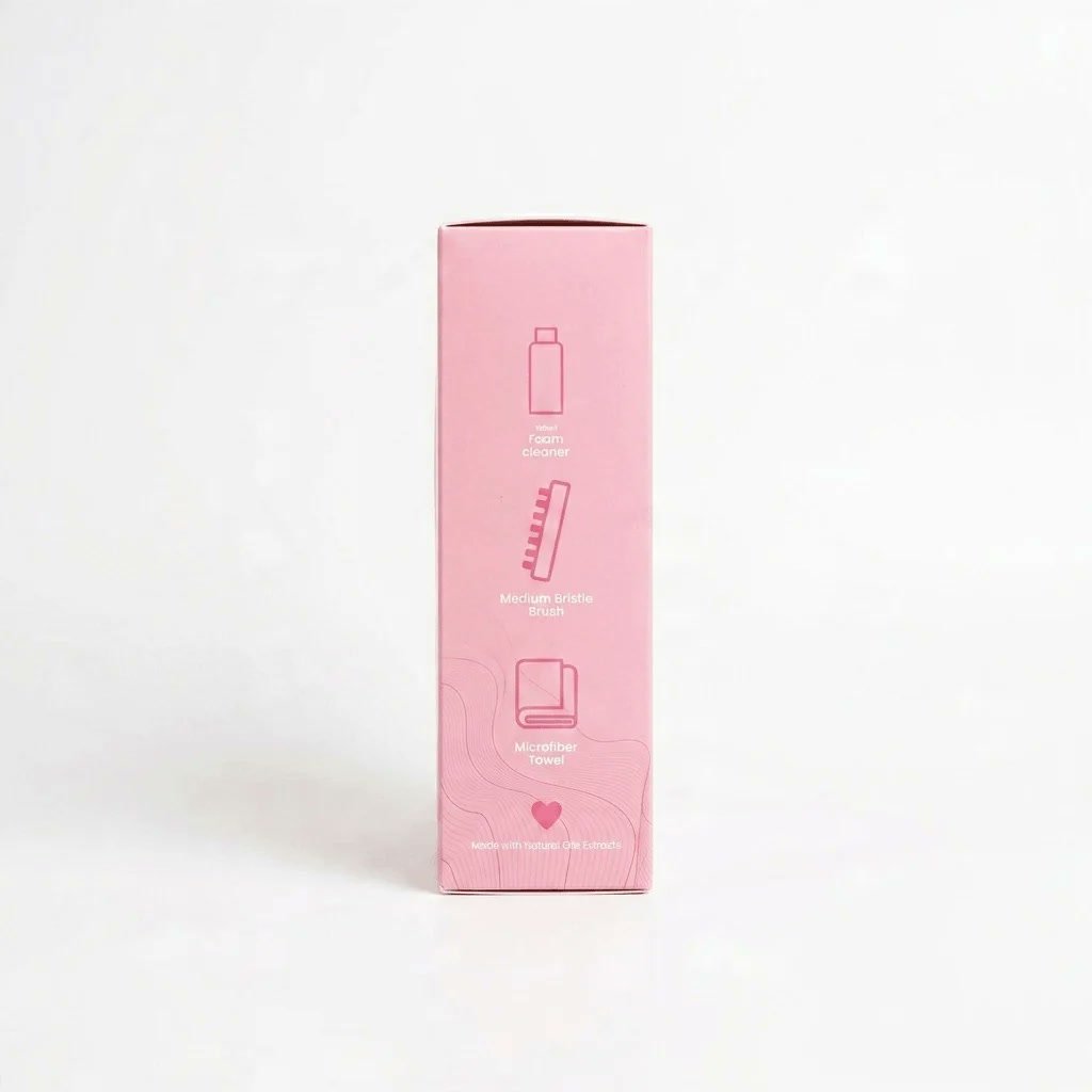 Laundor Pink Edition box side with feature icons