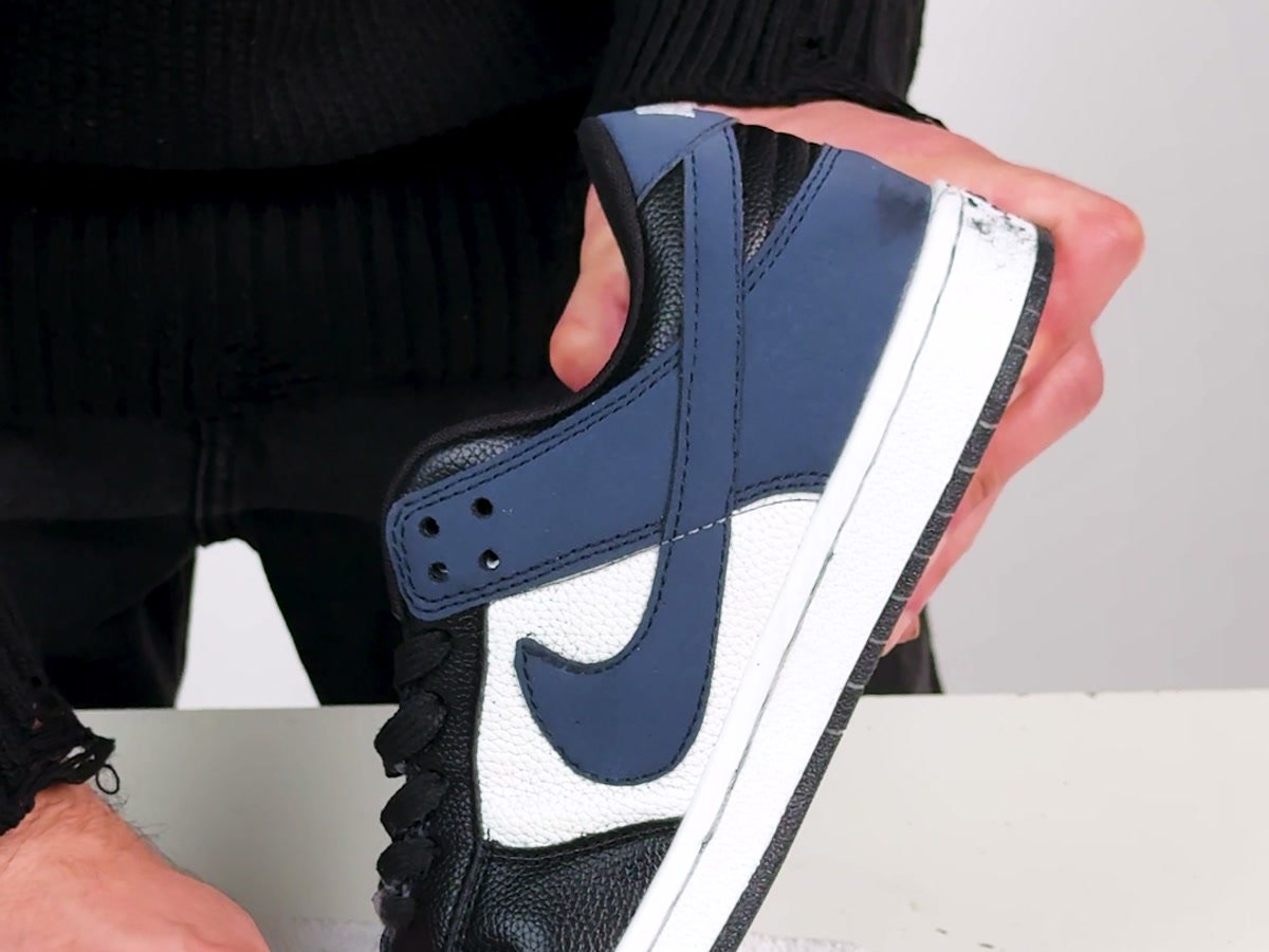 Pumping Laundor foam onto a sneaker
